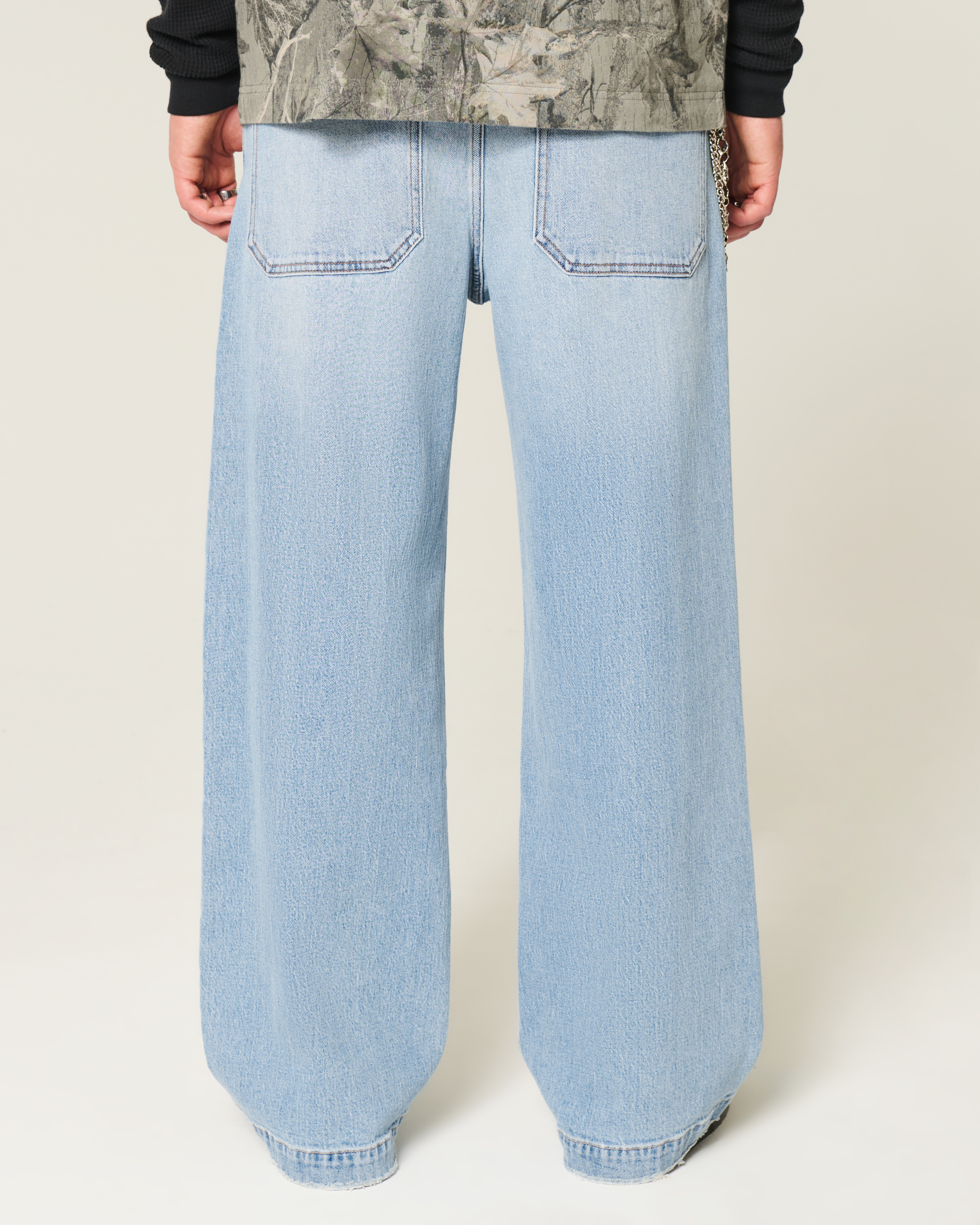 Light Wash Astronaut Graphic Super Baggy Jeans