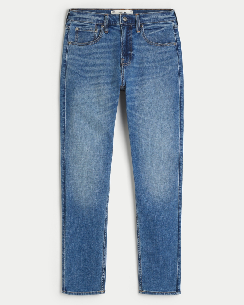 Jeans ajustados deportivos con lavado medio