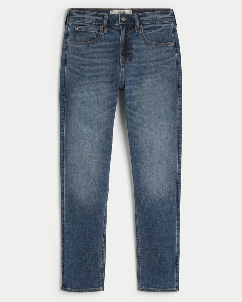 Jeans ajustados deportivos con lavado medio