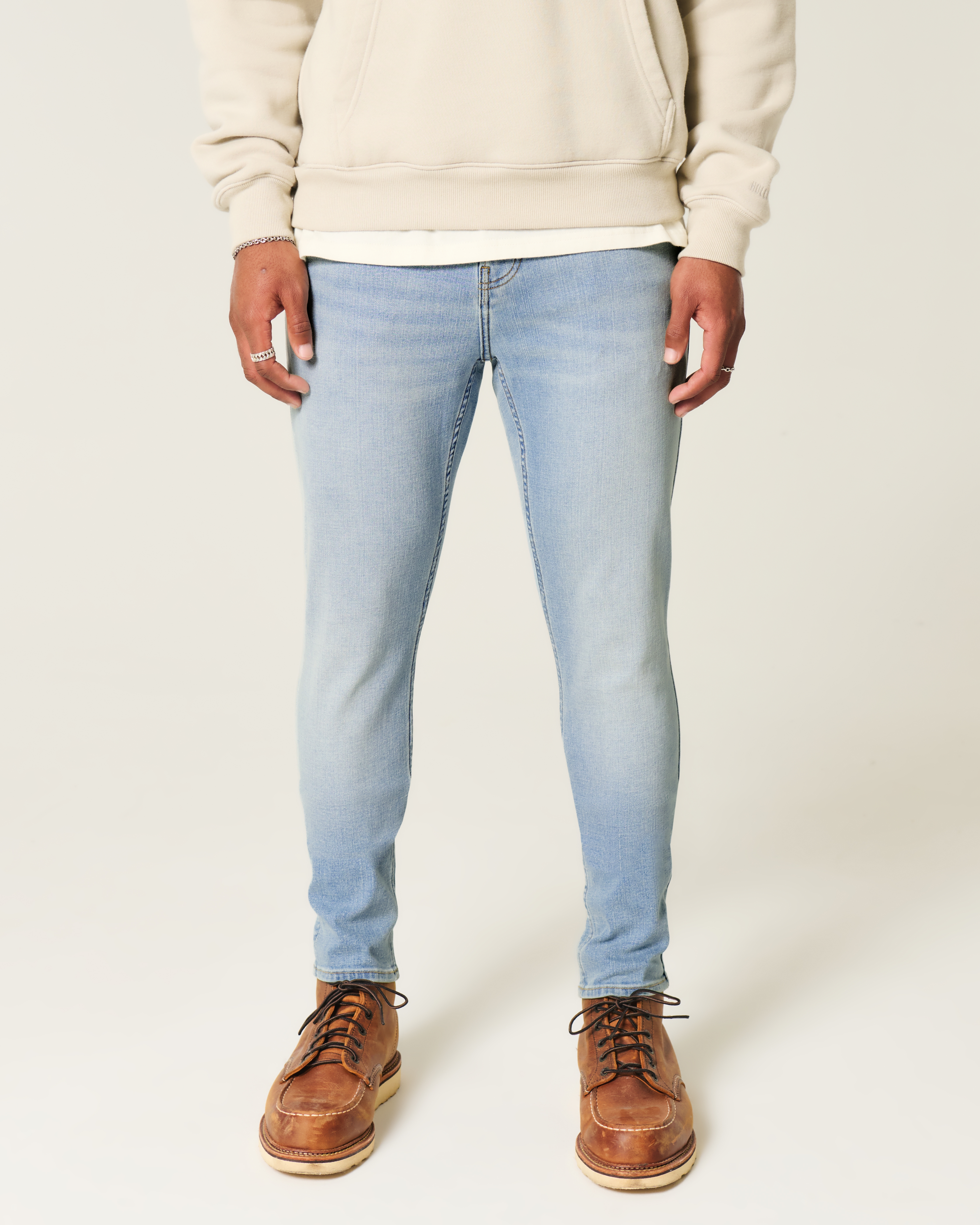 Light Wash Athletic Skinny Jeans