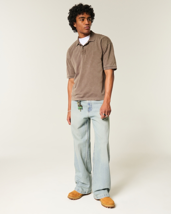 Light Wash Super Baggy Jeans, Tinted Light view 1