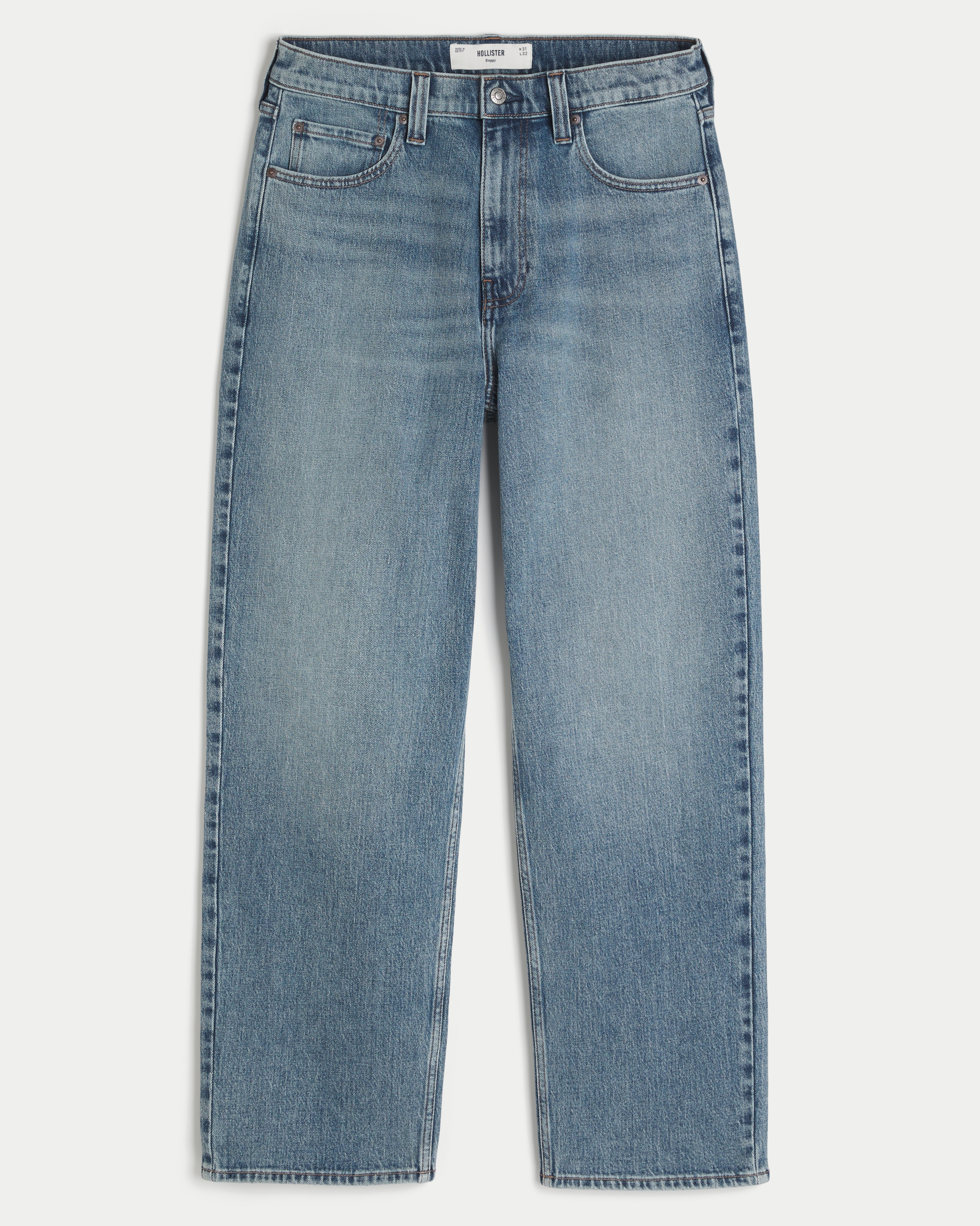 Medium Wash Baggy Jeans