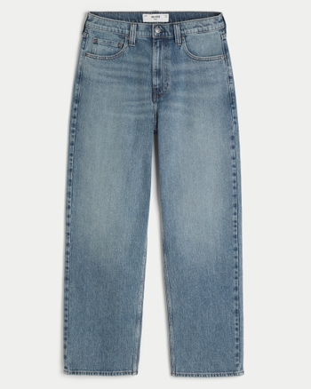 Men's Medium Wash Baggy Jeans | Men's Bottoms | HollisterCo.com