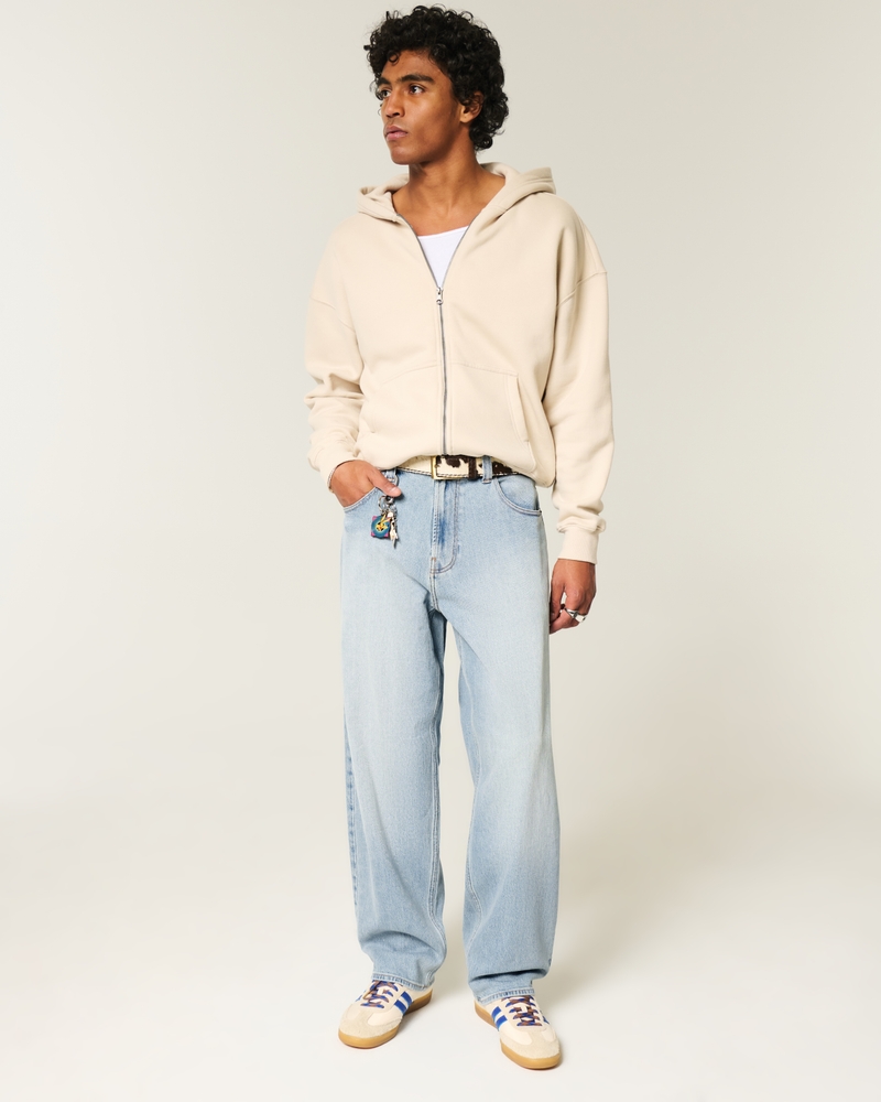 Light Wash Baggy Cargo Jeans