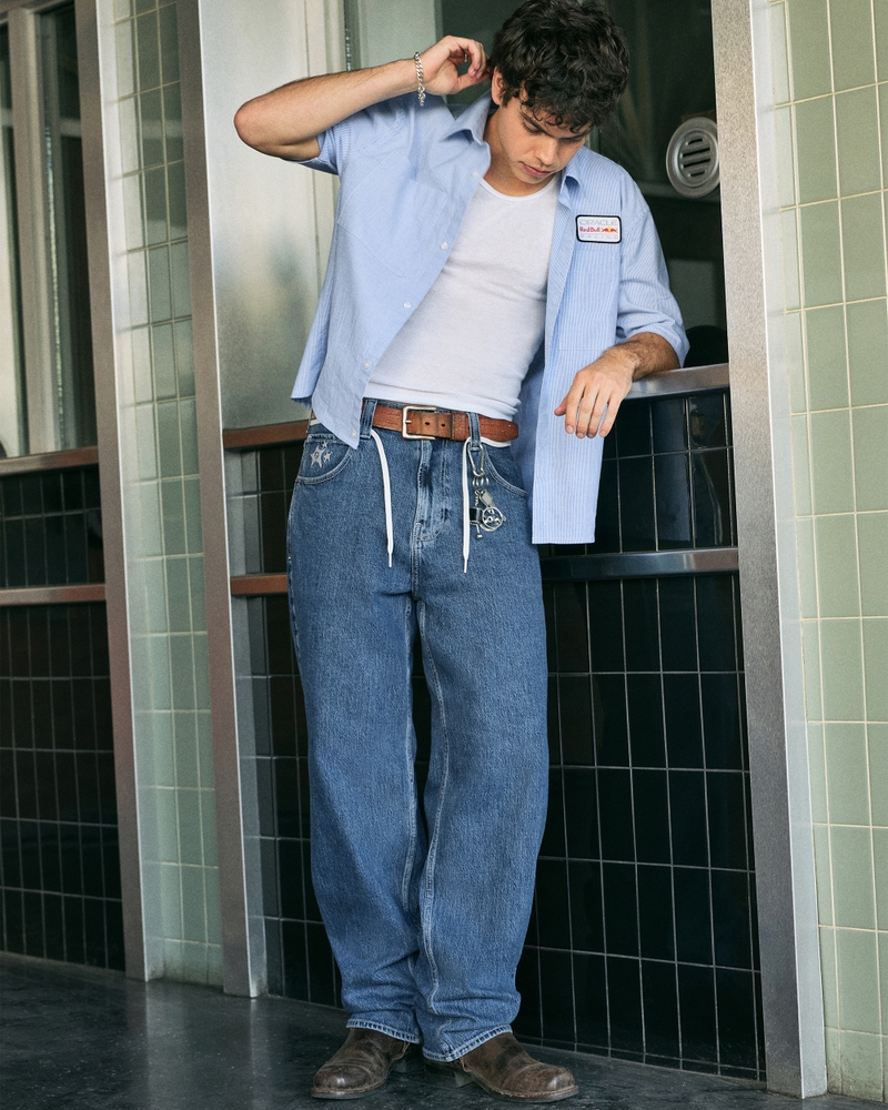 Baggy Skater Outfits Jeans Stile Skater Men's Medium Wash Star