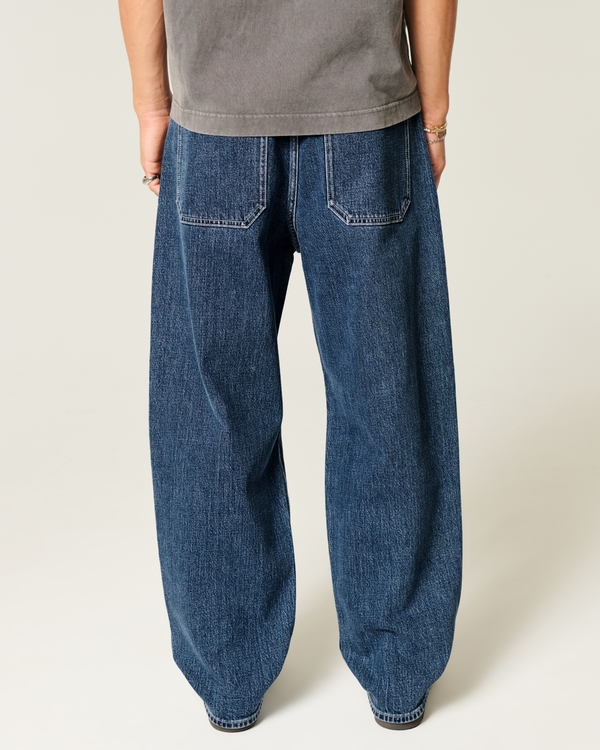 Medium Wash Star Graphic Skater Baggy Jeans