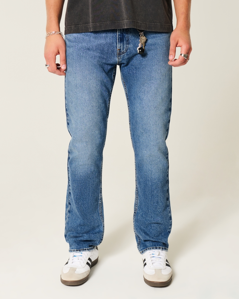 Medium Wash Slim Straight Jeans