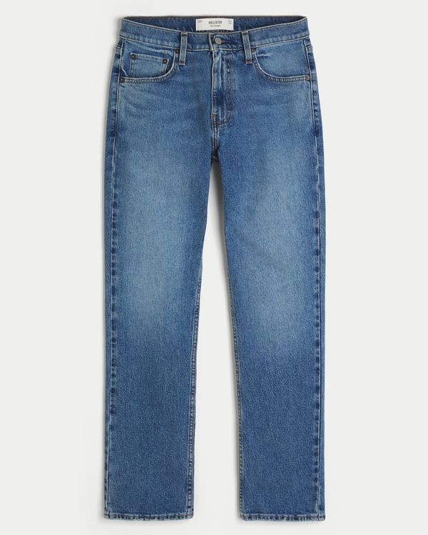 Medium Wash Slim Straight Jeans, Medium view 1