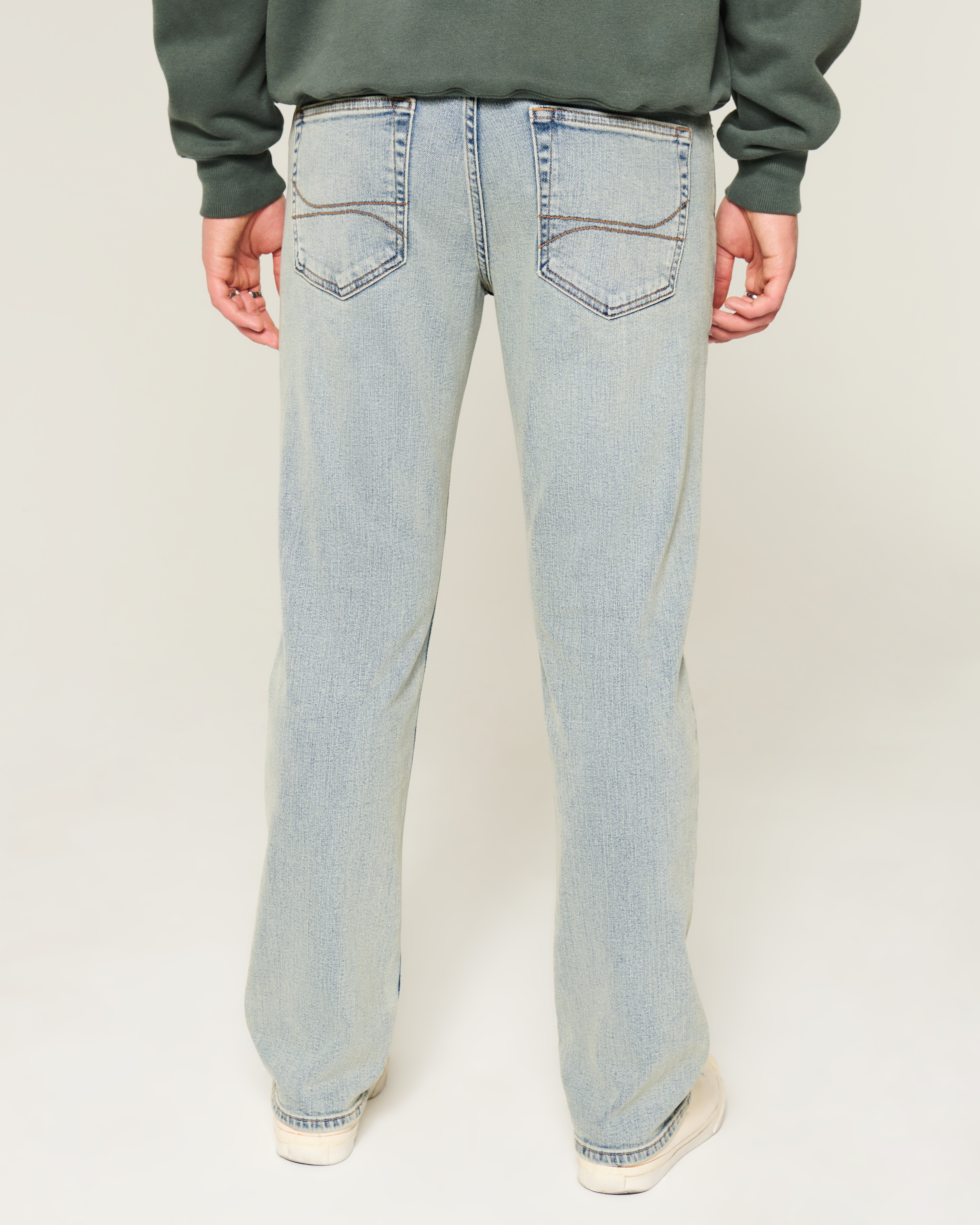 Light Wash Slim Straight Jeans