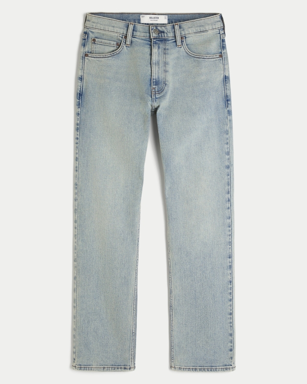 Light Wash Slim Straight Jeans, Light view 1