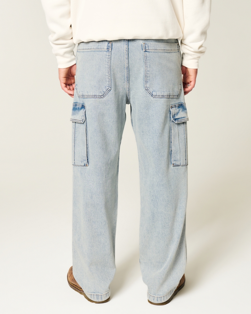 Light Wash Baggy Cargo Jeans