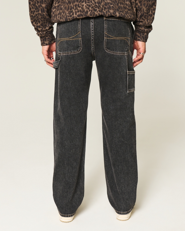 Washed Black Loose Painter Jeans