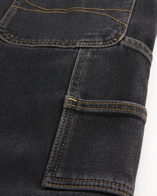 Washed Black Loose Painter Jeans