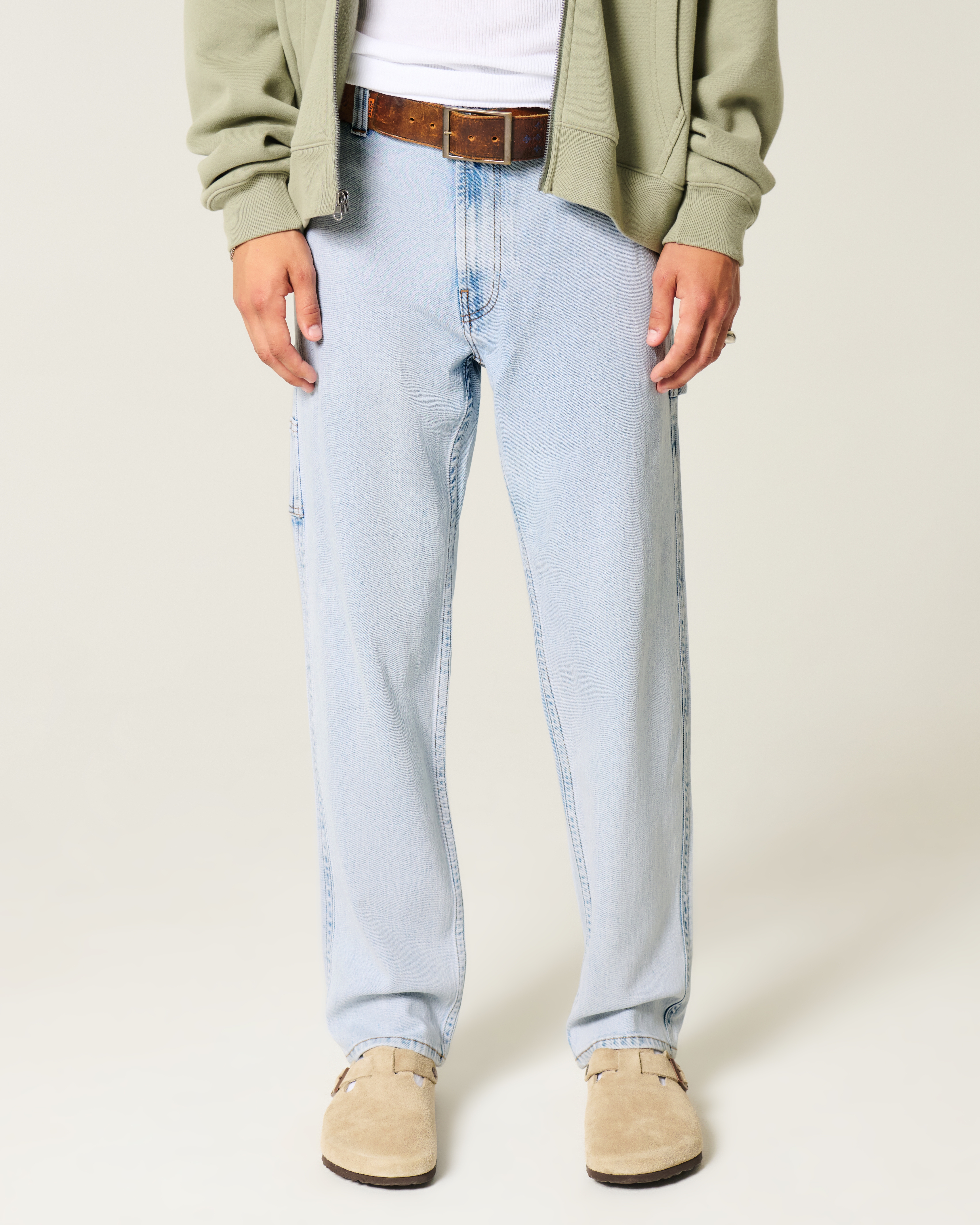Light Wash Loose Painter Jeans