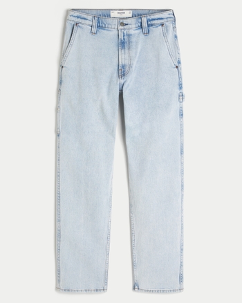 ★ POSZER★ Loose fit denim pants light gray 241LFDPT007 Men's Light Wash Loose Painter Jeans | Men's Bottoms