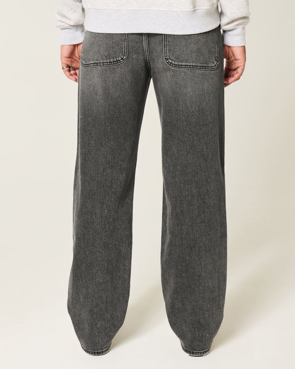 Washed Black Star Graphic Baggy Jeans