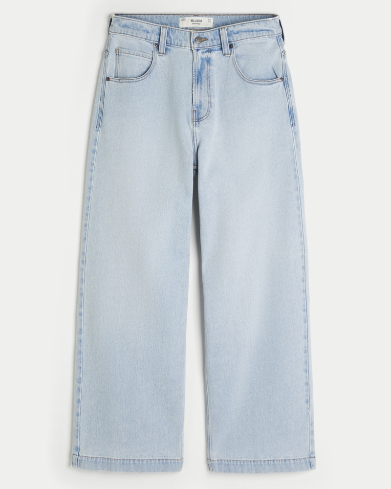 Light Wash New York Graphic Super Baggy Jeans