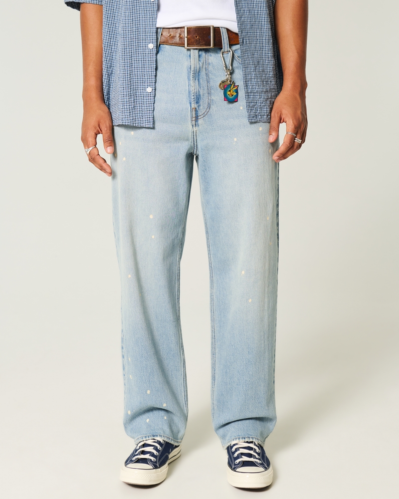 Bleached Light Wash Baggy Jeans
