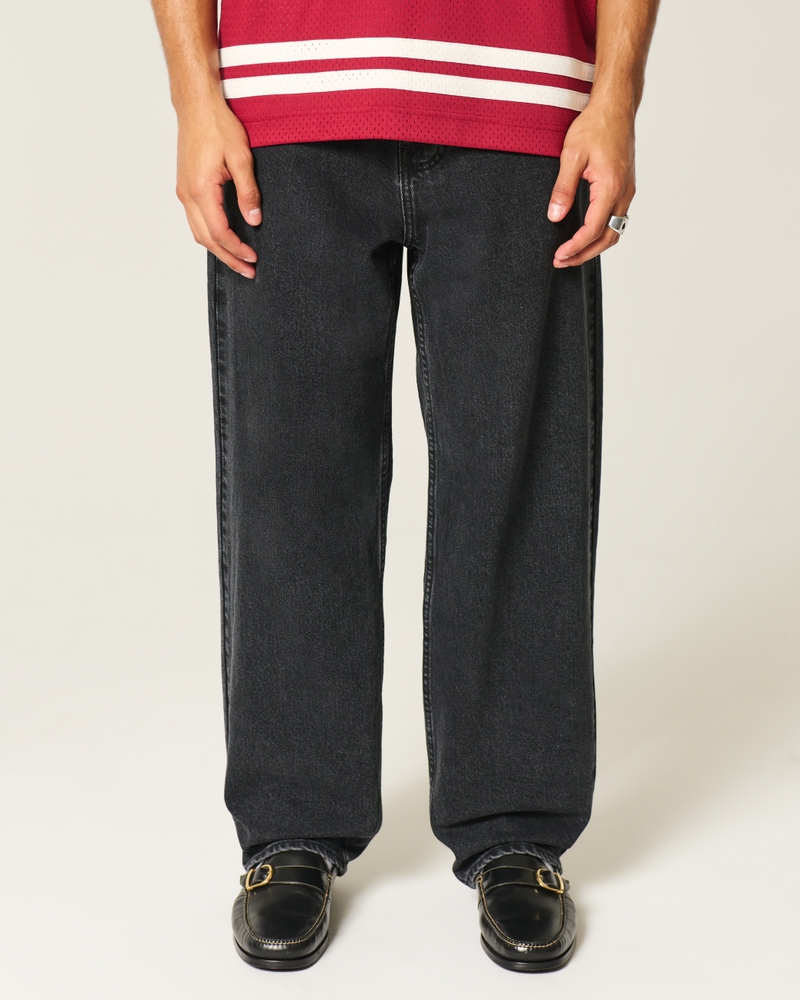 Washed Black Skater Baggy Jeans