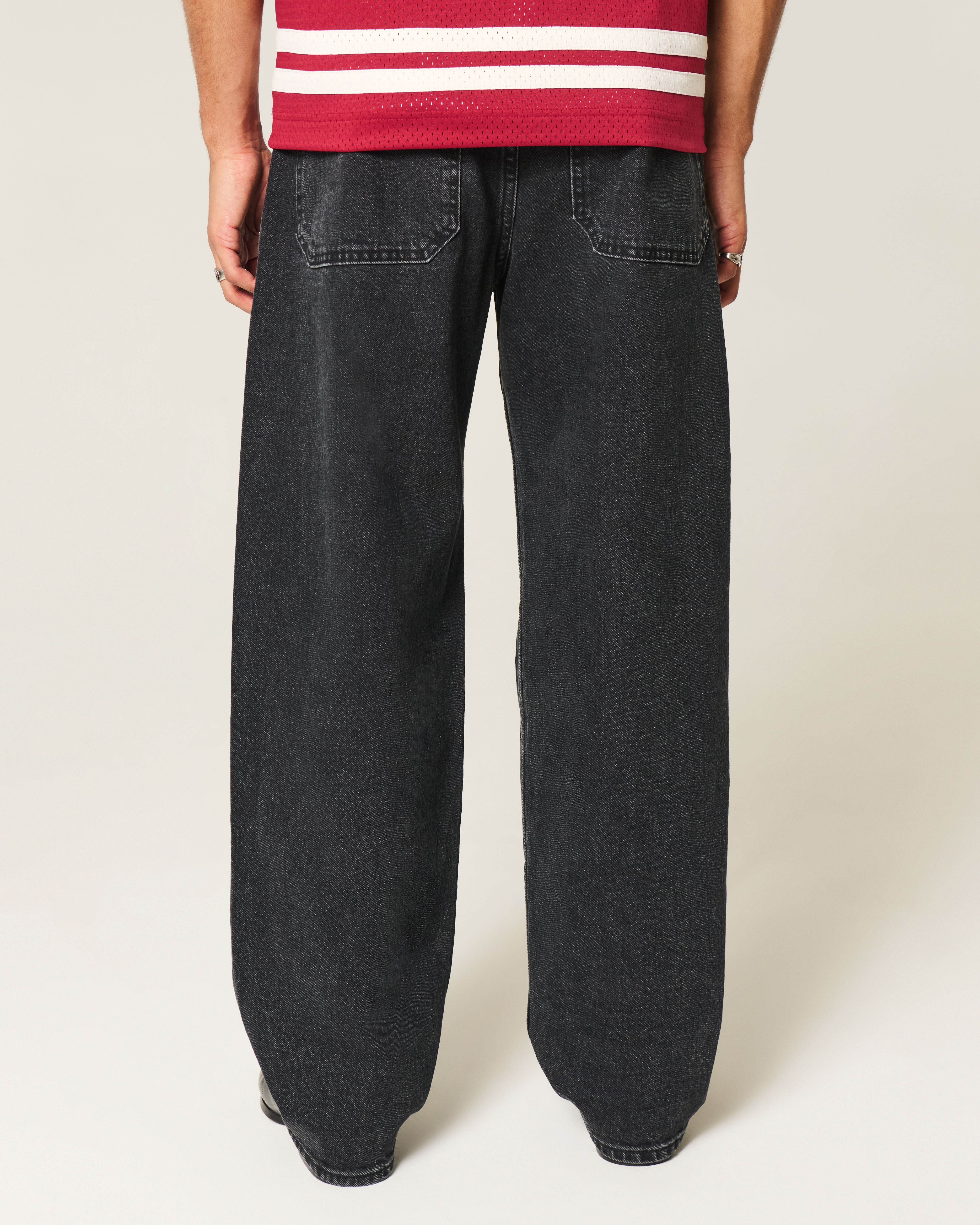 Washed Black Skater Baggy Jeans