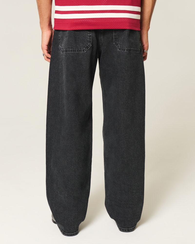 Washed Black Skater Baggy Jeans