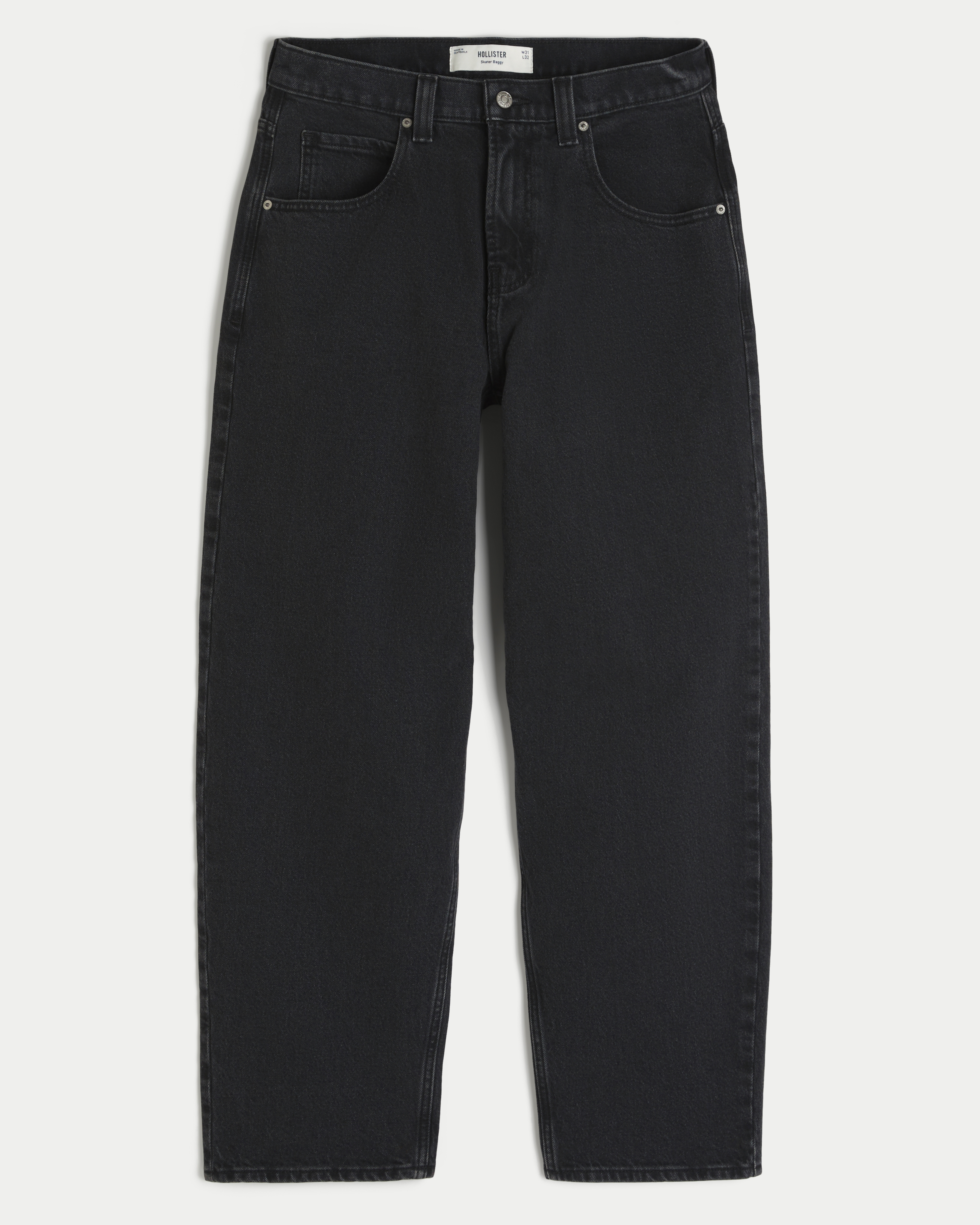 Washed Black Skater Baggy Jeans