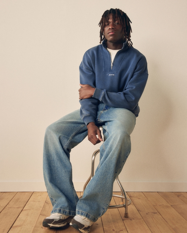 Medium Wash Super Baggy Jeans, Tinted Medium view 2