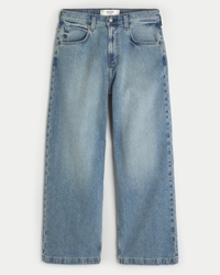 Men's Medium Wash Super Baggy Jeans | Men's Bottoms | HollisterCo.com