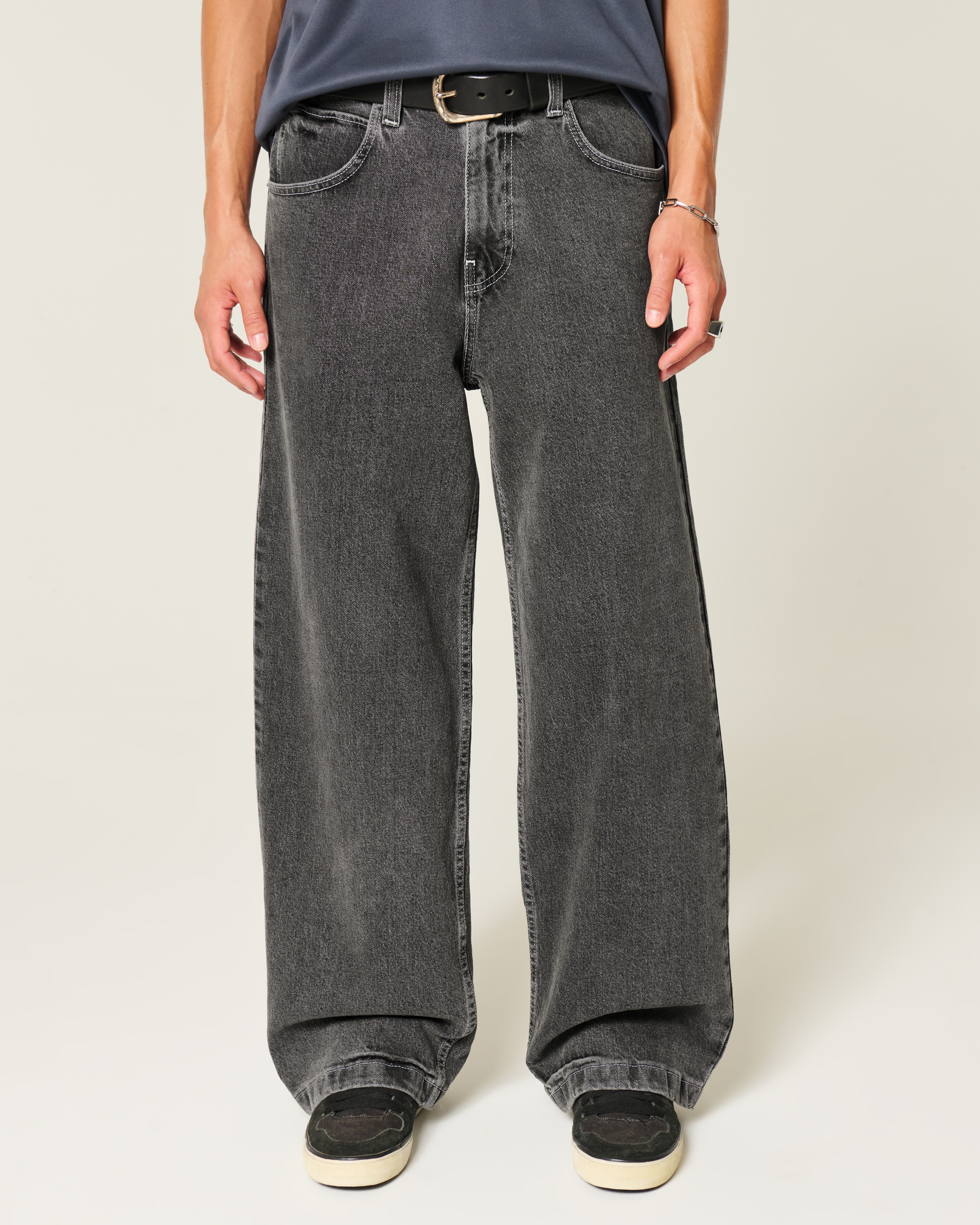 Washed Black Super Baggy Jeans