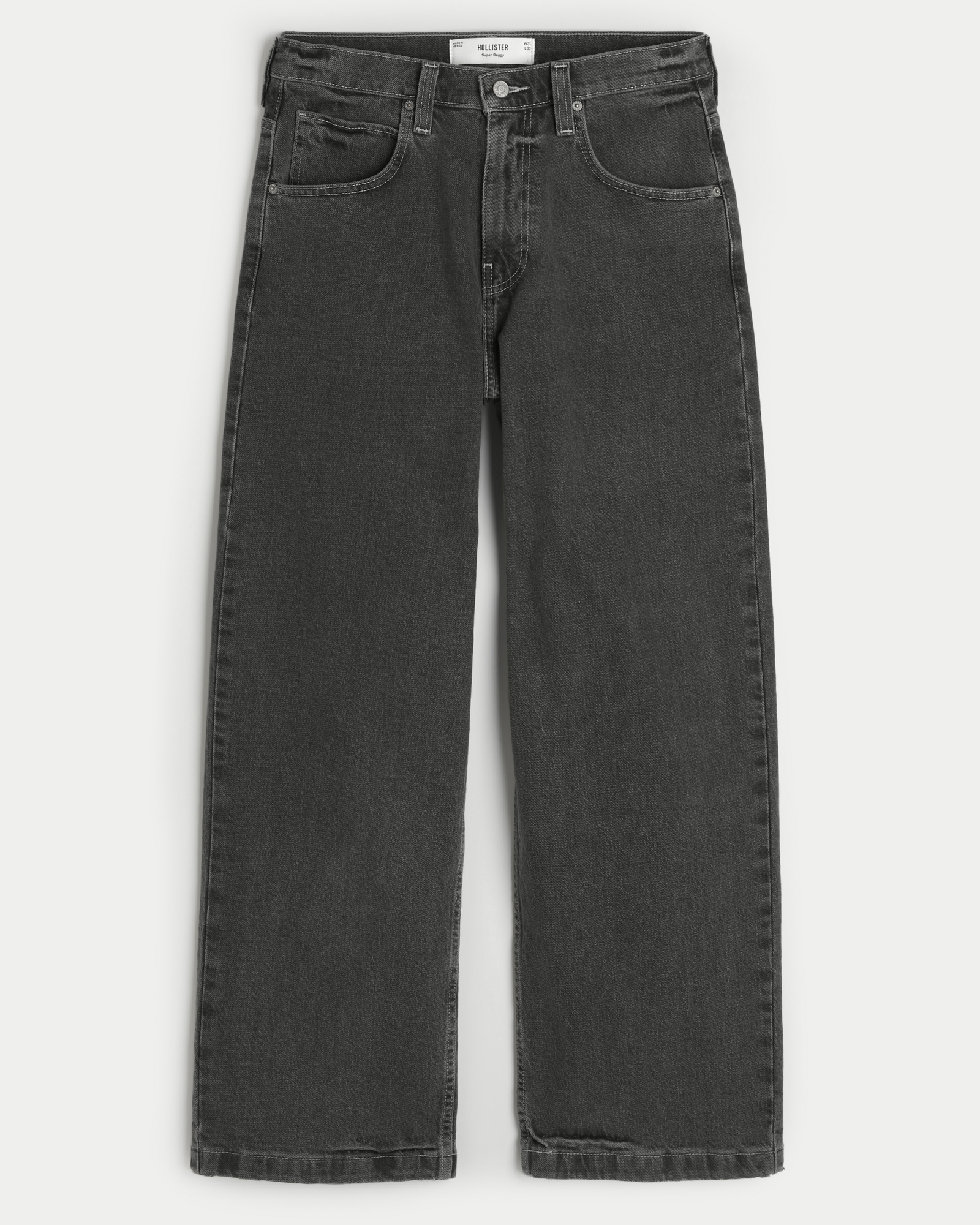 Men's Washed Black Super Baggy Jeans | Men's Bottoms | HollisterCo.com
