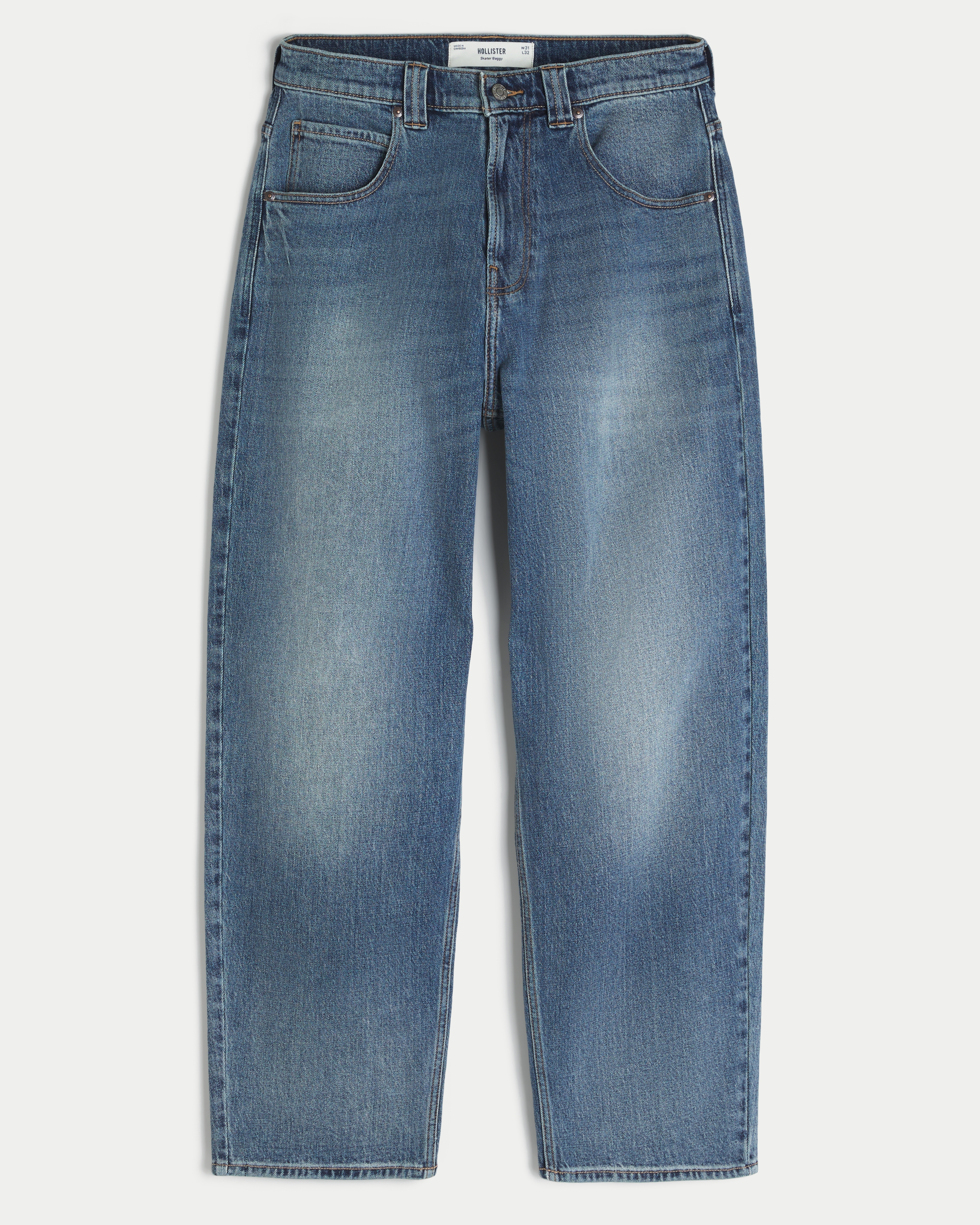 Embroidered Shark Graphic Skater Baggy Jeans