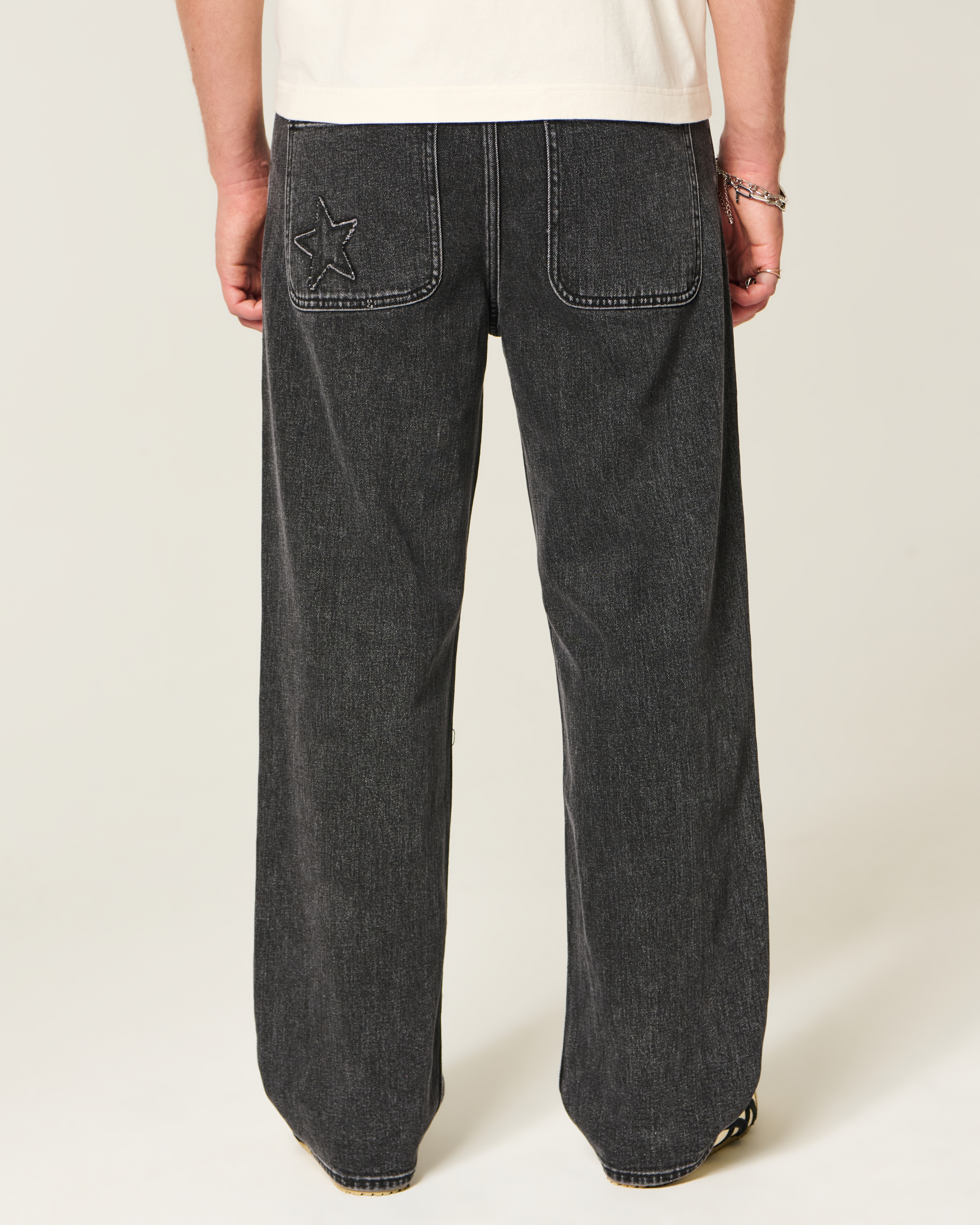 Washed Black Baggy Jeans