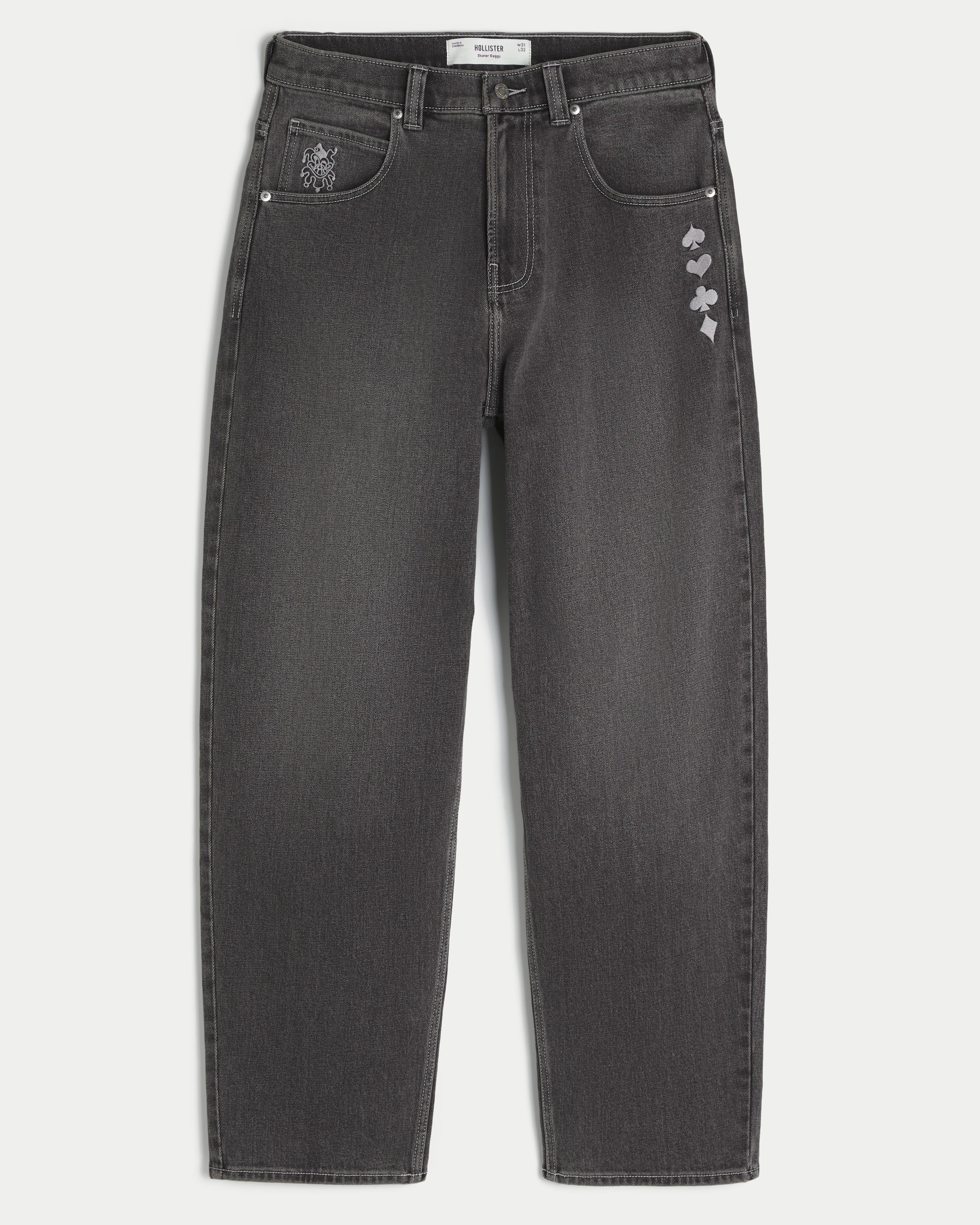 Playing Card Joker Graphic Skater Baggy Jeans