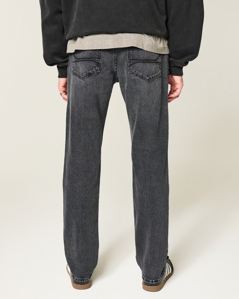 Washed Black Slim Straight Jeans