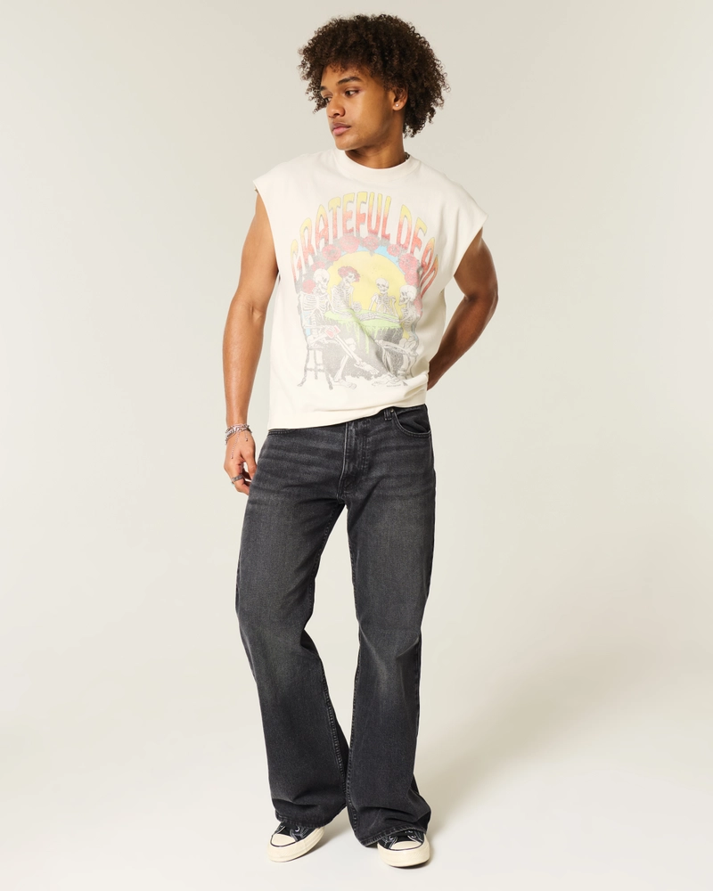 Washed Black Flare Jeans