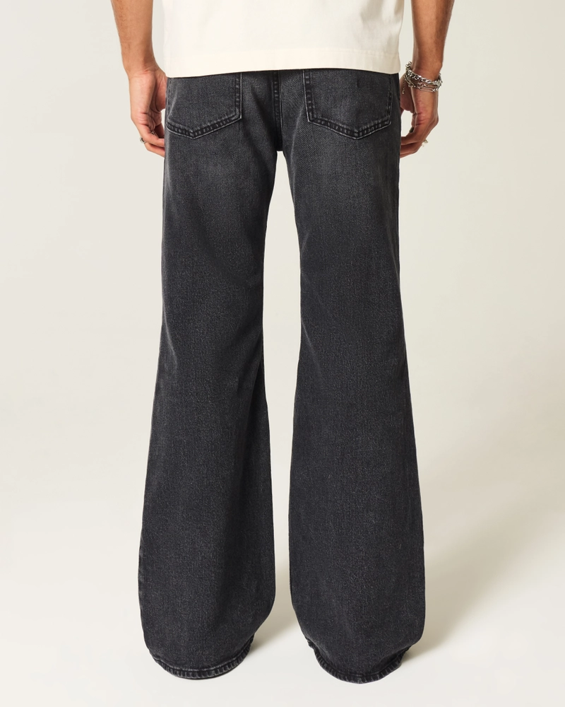 Washed Black Flare Jeans