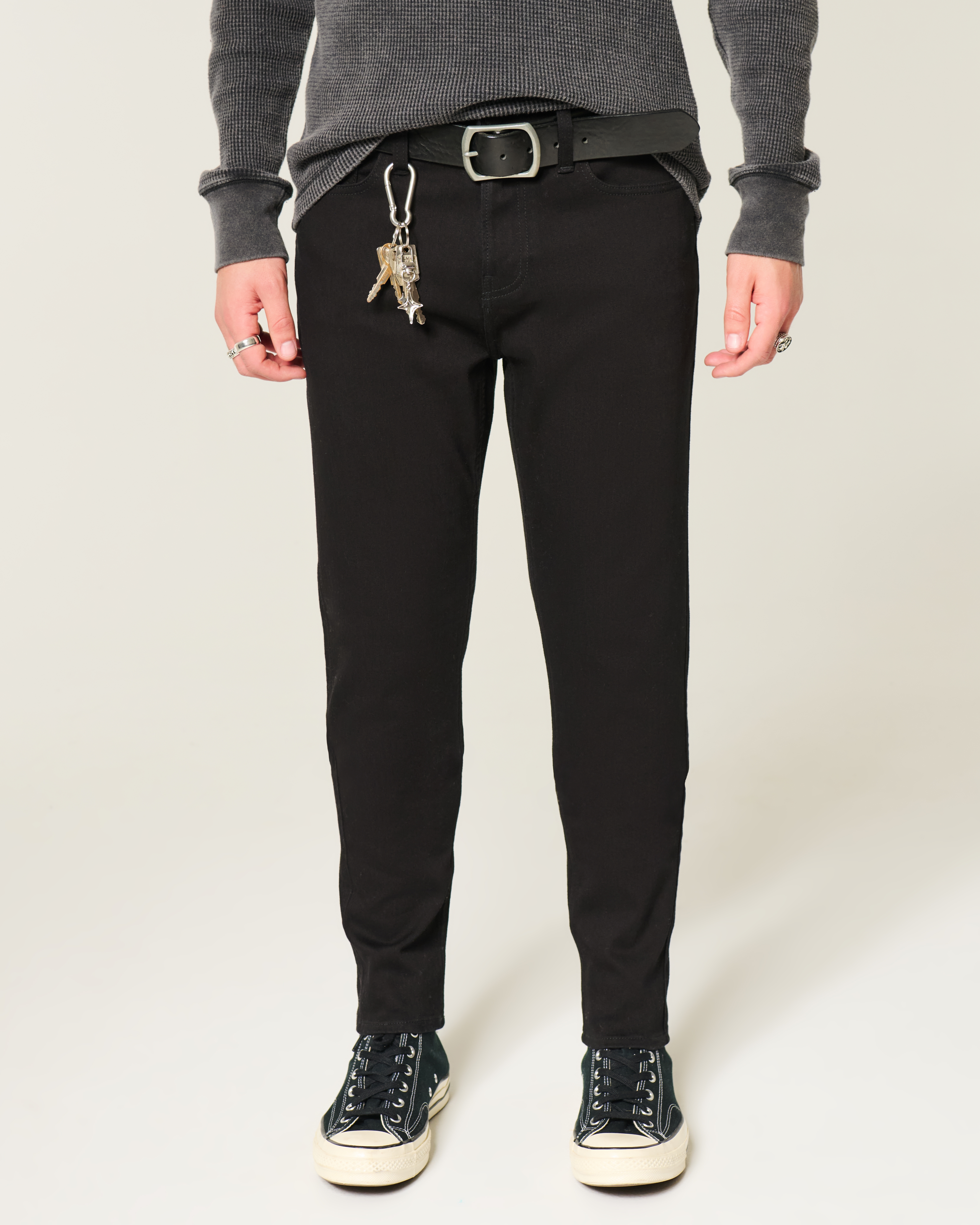 Black No Fade Athletic Skinny Jeans