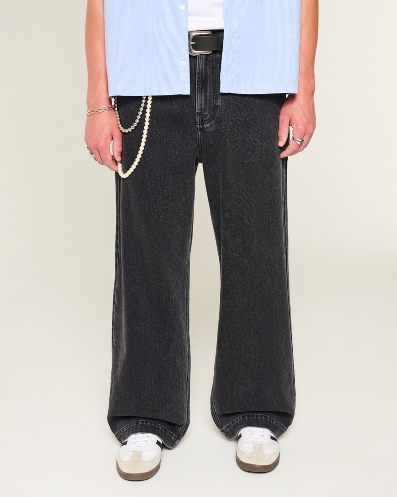 Washed Black Star Graphic Super Baggy Jeans