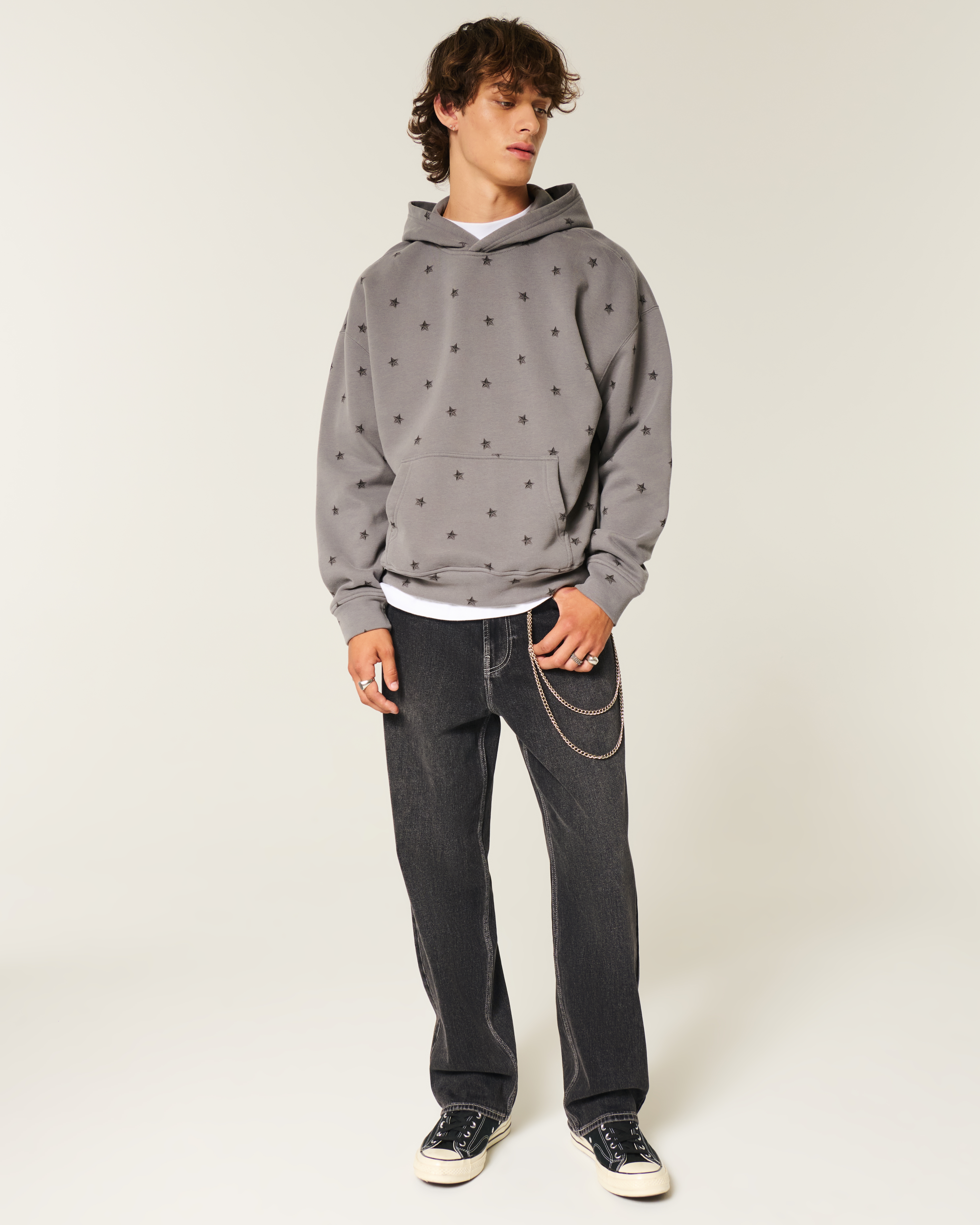 Washed Black Skull Graphic Baggy Jeans