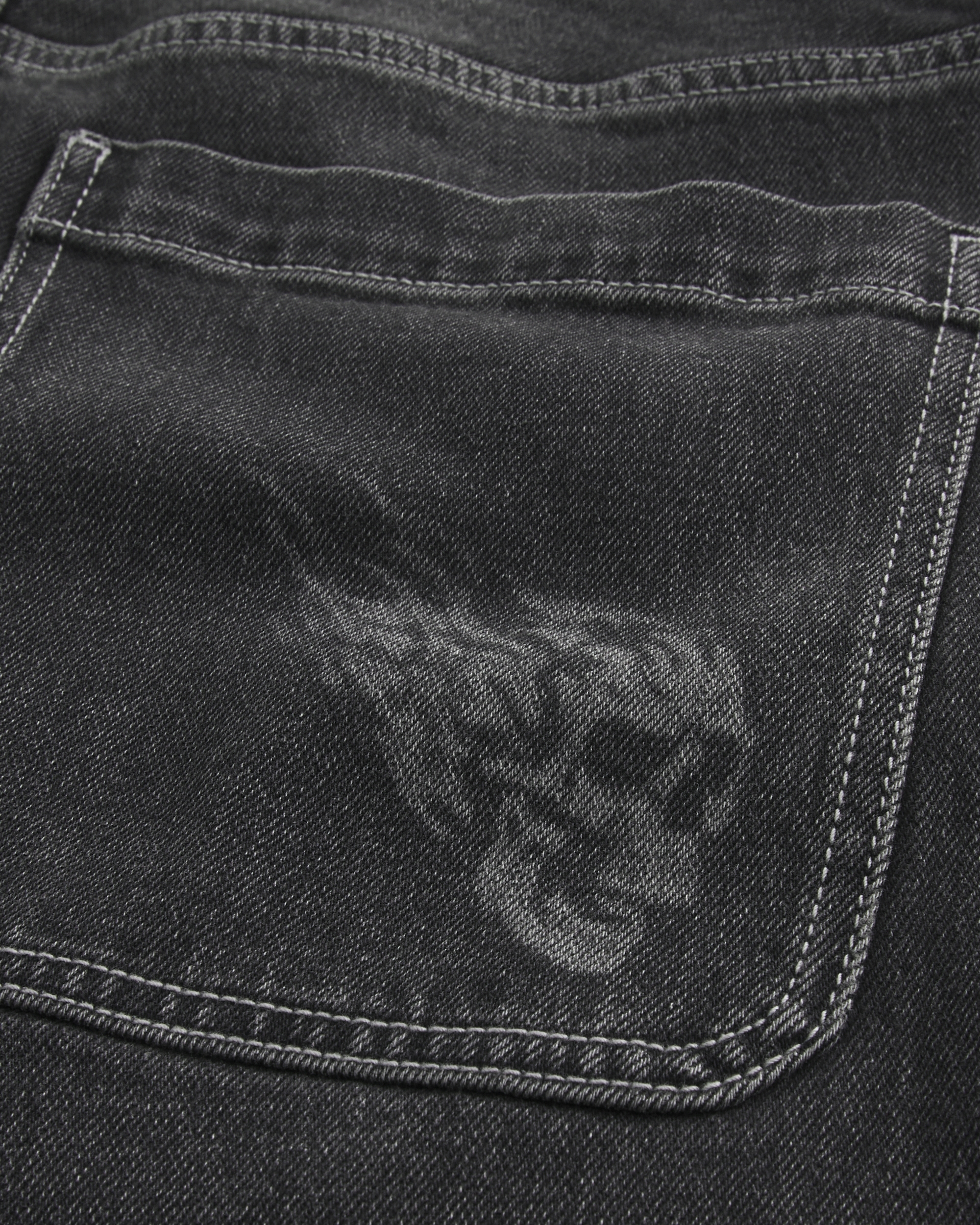 Washed Black Skull Graphic Baggy Jeans
