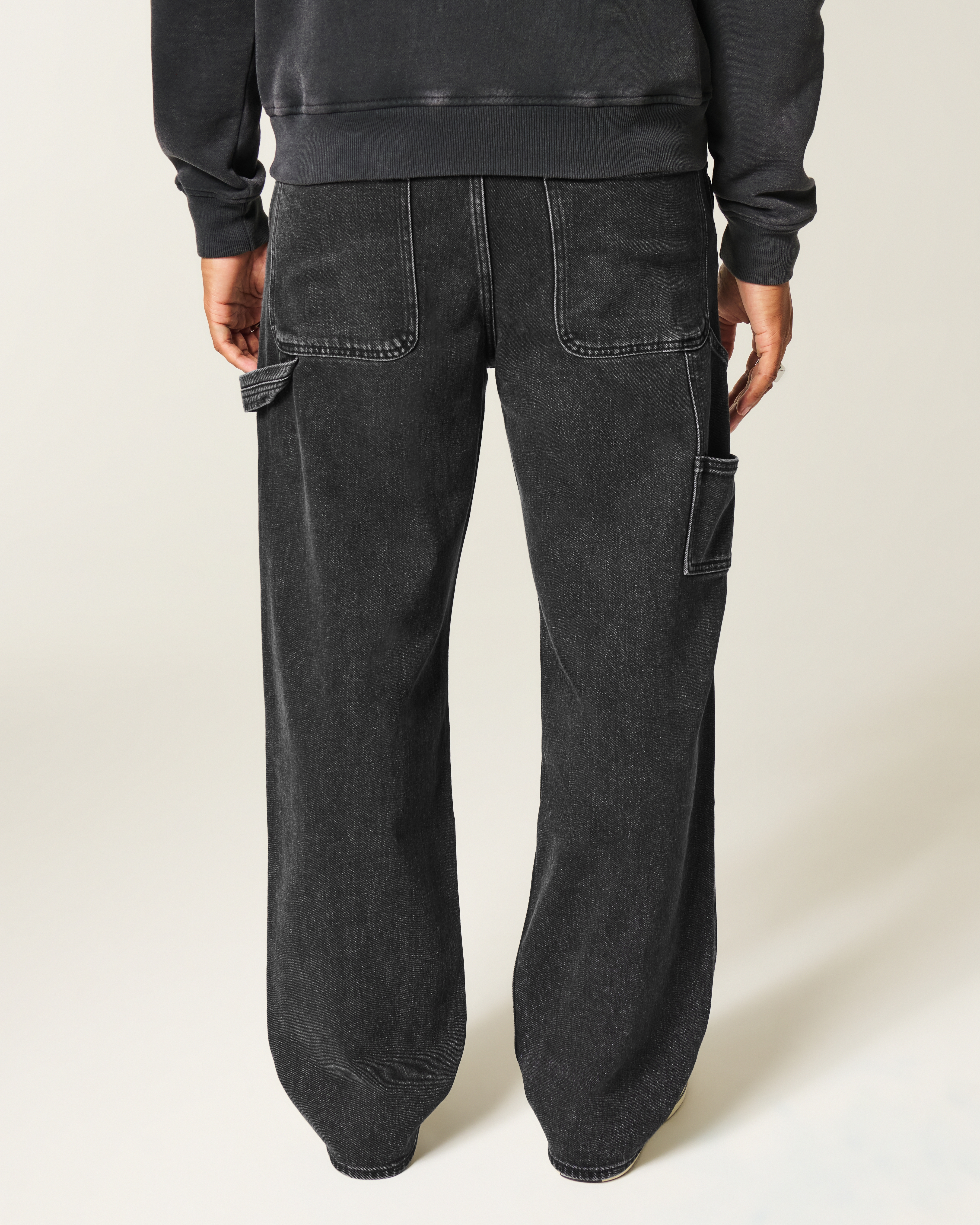 Washed Black Baggy Painter Jeans