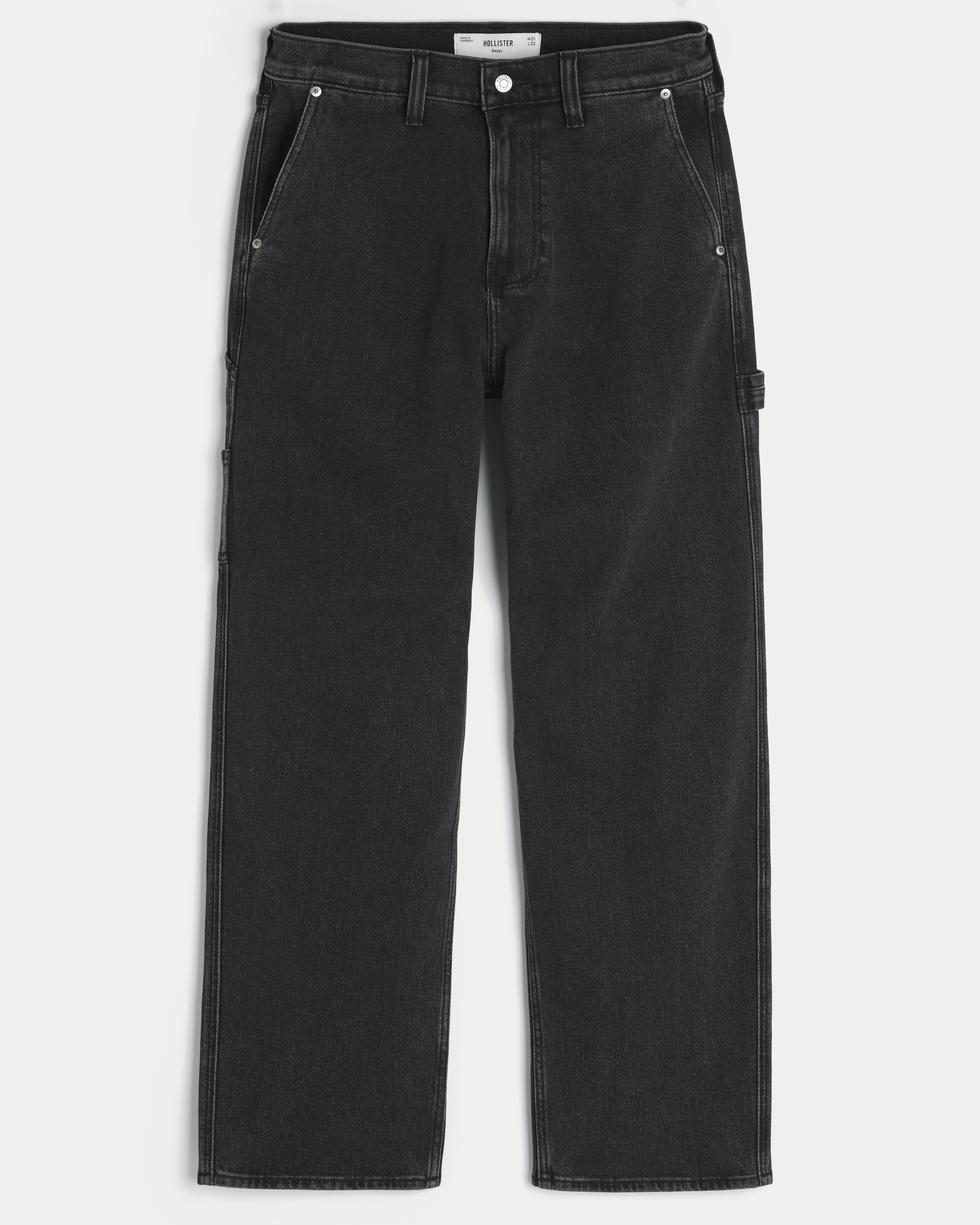 Washed Black Baggy Painter Jeans