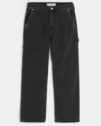 Men's Washed Black Baggy Painter Jeans | Men's Bottoms | HollisterCo.com