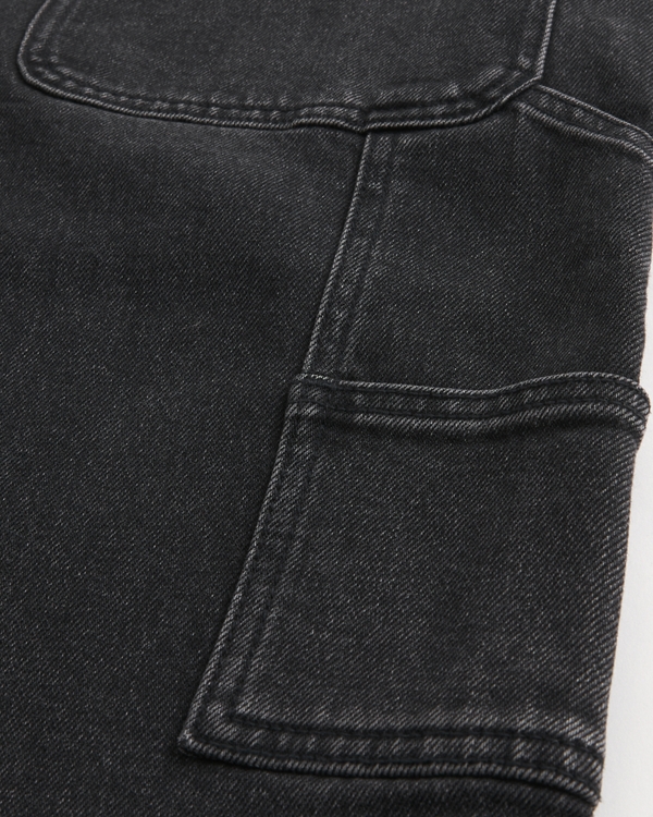 Men's Washed Black Baggy Painter Jeans | Men's Bottoms