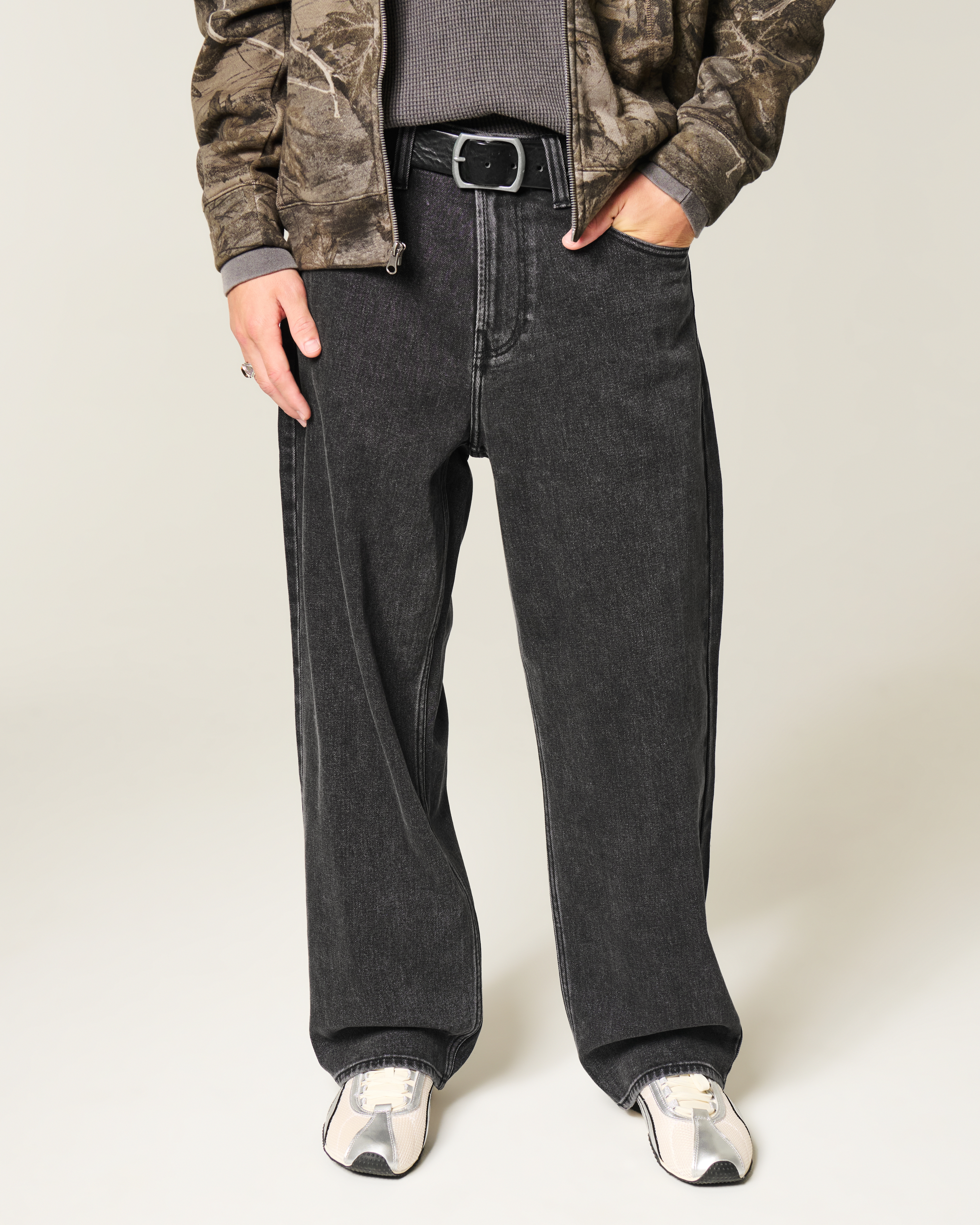 Washed Black Dodge Hellcat Graphic Baggy Jeans