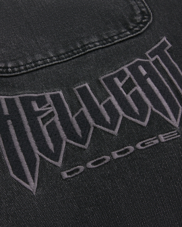 Washed Black Dodge Hellcat Graphic Baggy Jeans, Washed Black view 2