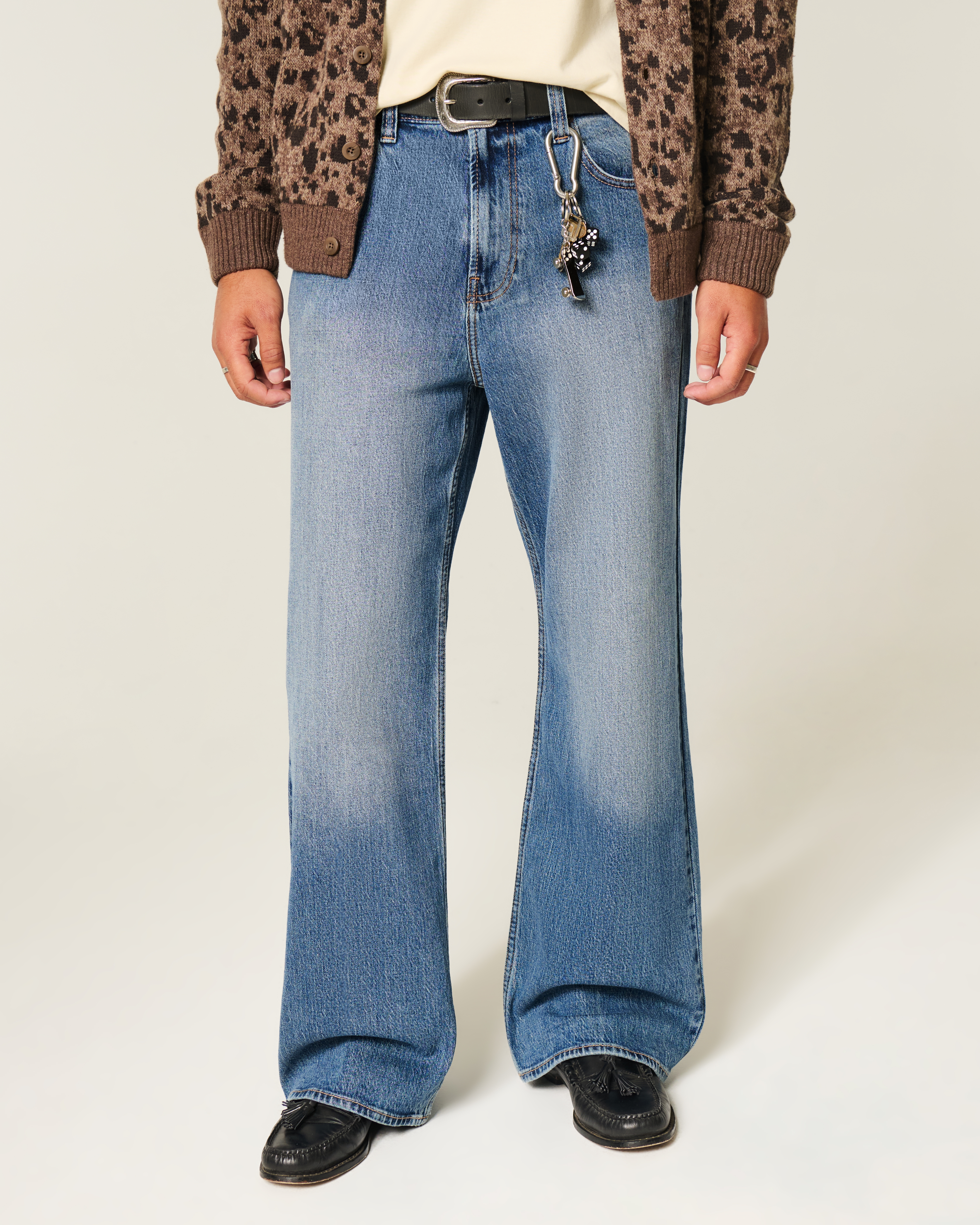Medium Wash Baggy Bootcut Jeans