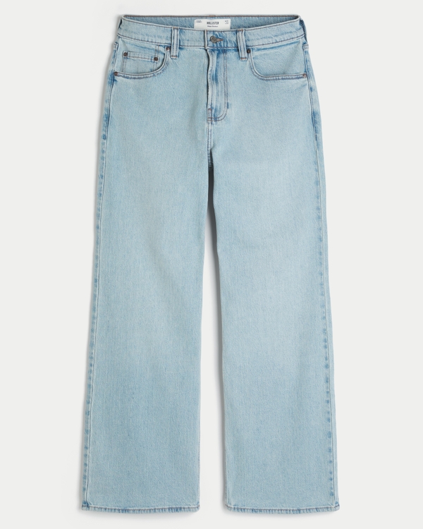 Light Wash Baggy Bootcut Jeans, Light view 1