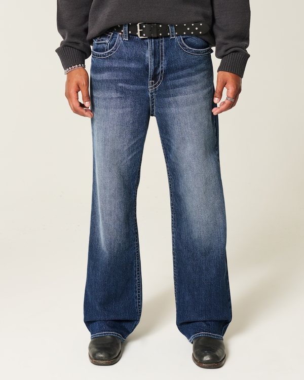 Dark Wash Baggy Bootcut Jeans, Dark view 2