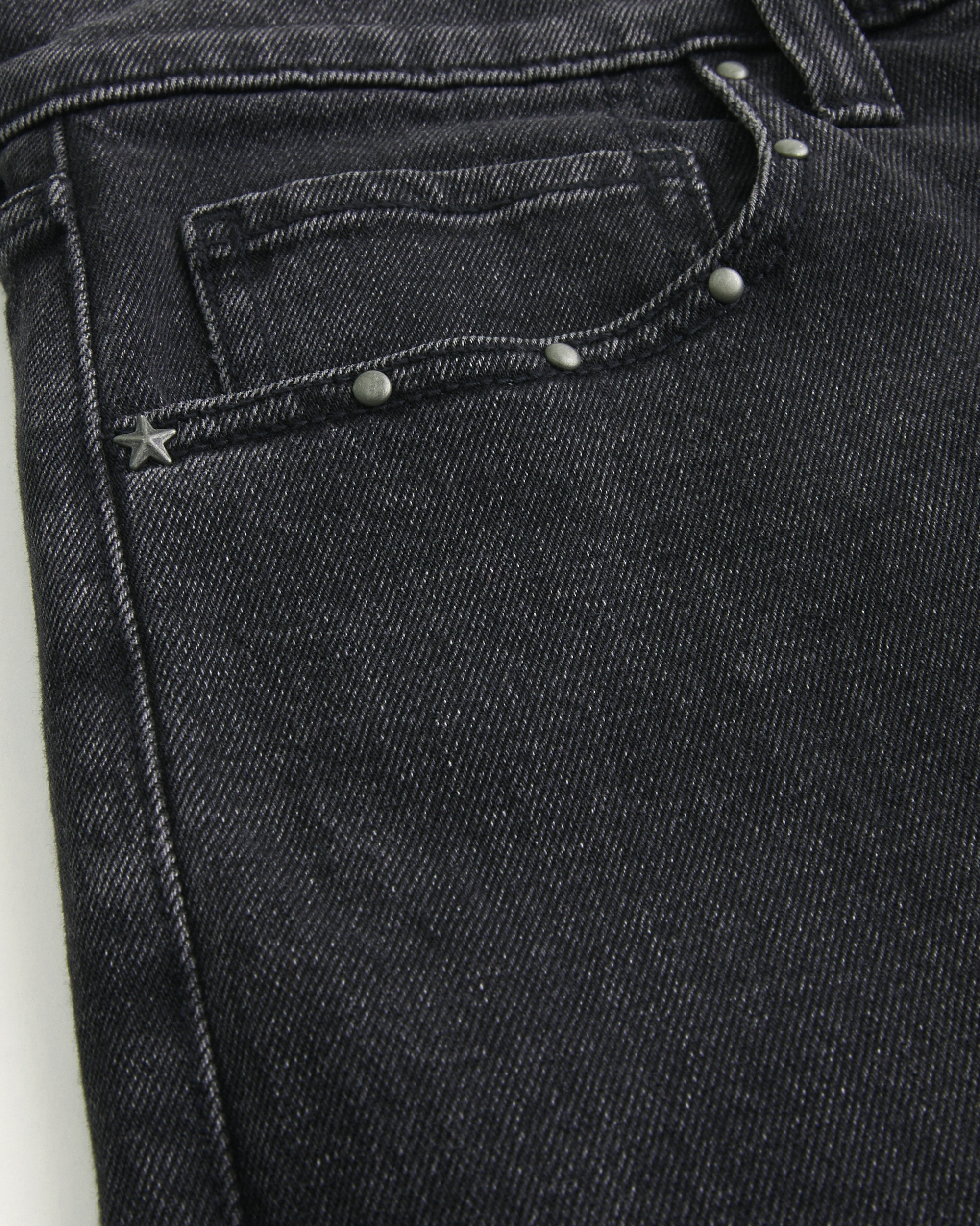 Washed Black Studded Baggy Jeans